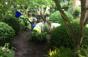 Planting up Chris Beardshaws Great Ormand Street Childrens Garden